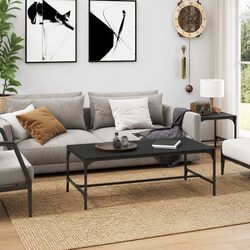 Black Industrial Style Coffee Table for Living Rooms