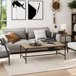 Industrial Coffee Table with Brown Sonoma Oak Look