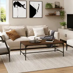 Sturdy Brown Oak Coffee Table 80x50x35 cm for Living Room