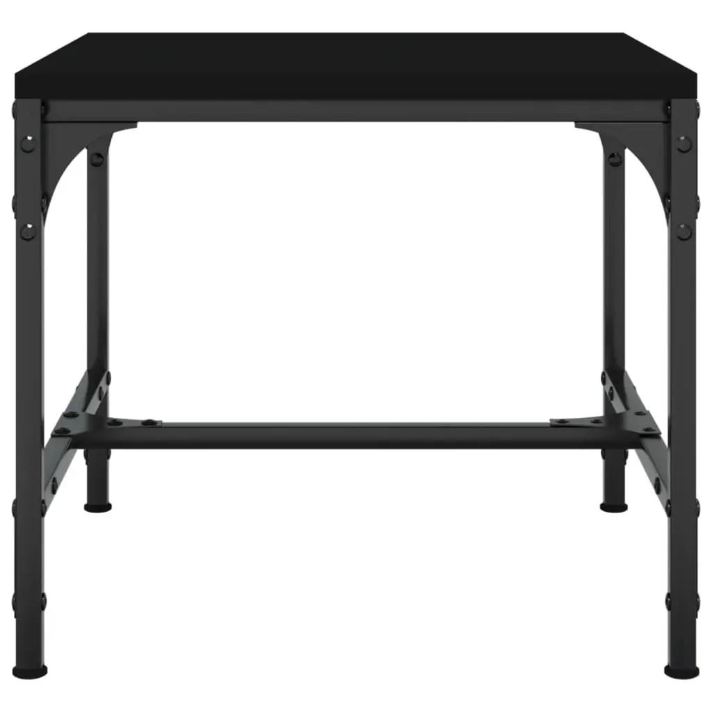 Coffee Table Engineered Wood Steel 50x50x35 cm Black