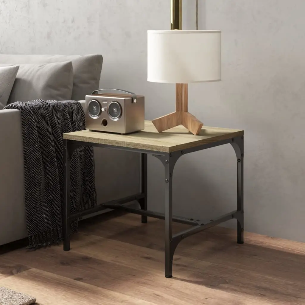 Adjustable Brown Coffee Table with Steel Frame