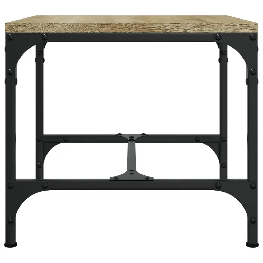 Adjustable Brown Coffee Table with Steel Frame