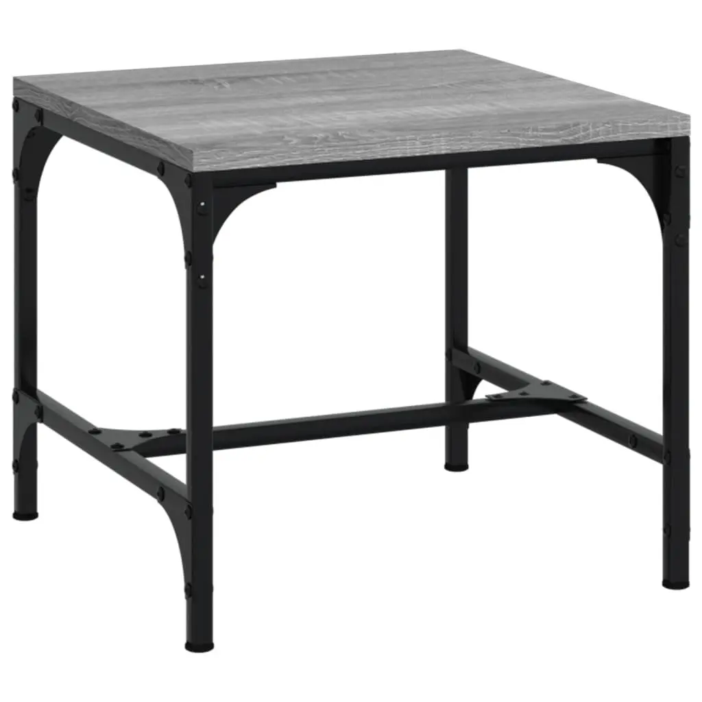Coffee Table Engineered Wood Steel 50x50x35 cm Grey