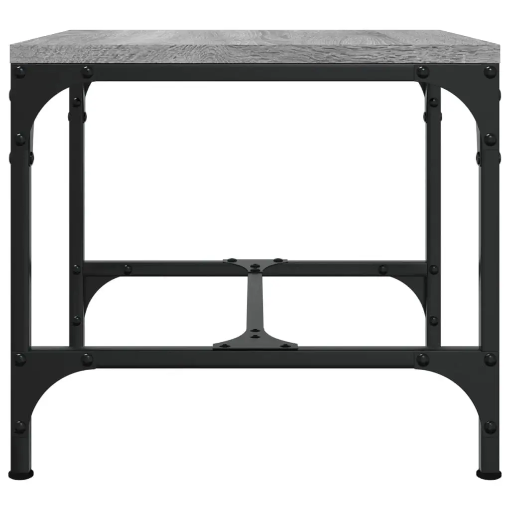 Coffee Table Engineered Wood Steel 50x50x35 cm Grey