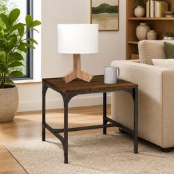 Industrial Style Brown Oak Coffee Table 50x50x35 cm
