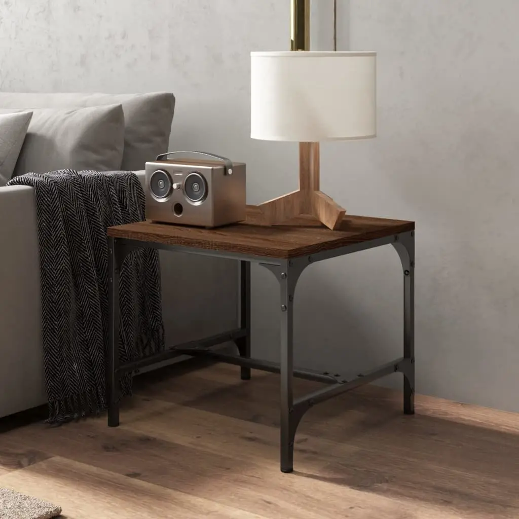 Coffee Table Engineered Wood 50x50x35 cm Brown Oak