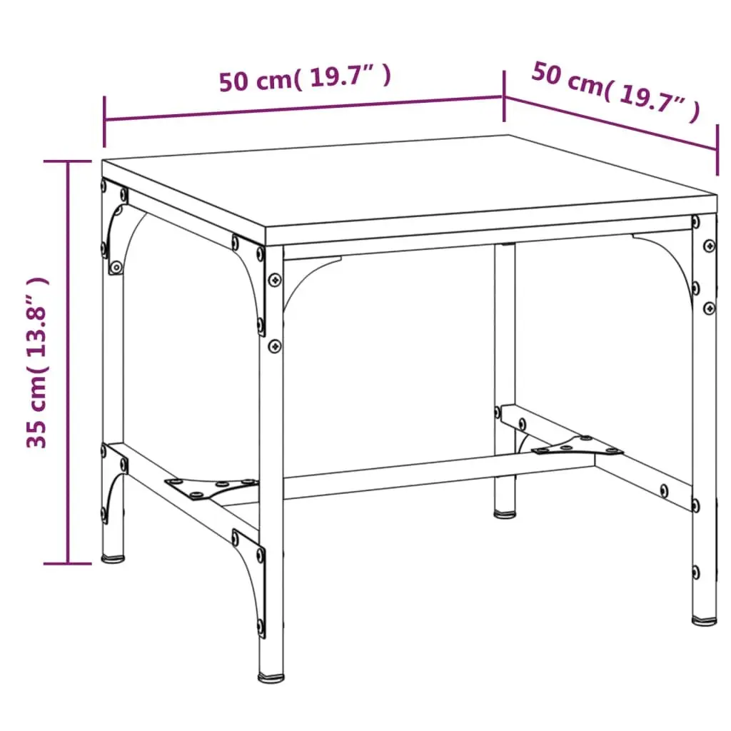 Coffee Table Engineered Wood 50x50x35 cm Brown Oak