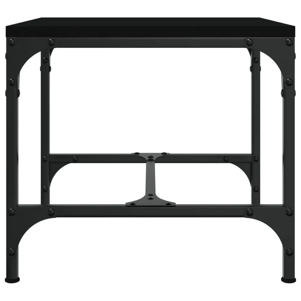 Side Tables Engineered Wood Steel 40x40x35 cm Black 2 Piece Set