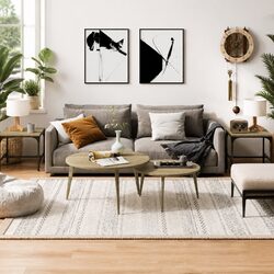 Durable Industrial Style Side Tables, 40x40x35 cm, Brown