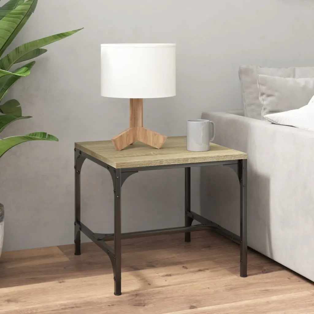 Industrial Style Side Tables, 40x40x35 cm, Brown