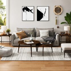 Brown Engineered Wood Accent Side Tables Set of 2