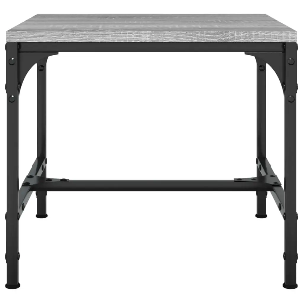 Side Tables Engineered Wood Steel 40x40x35 cm Grey 2 pcs