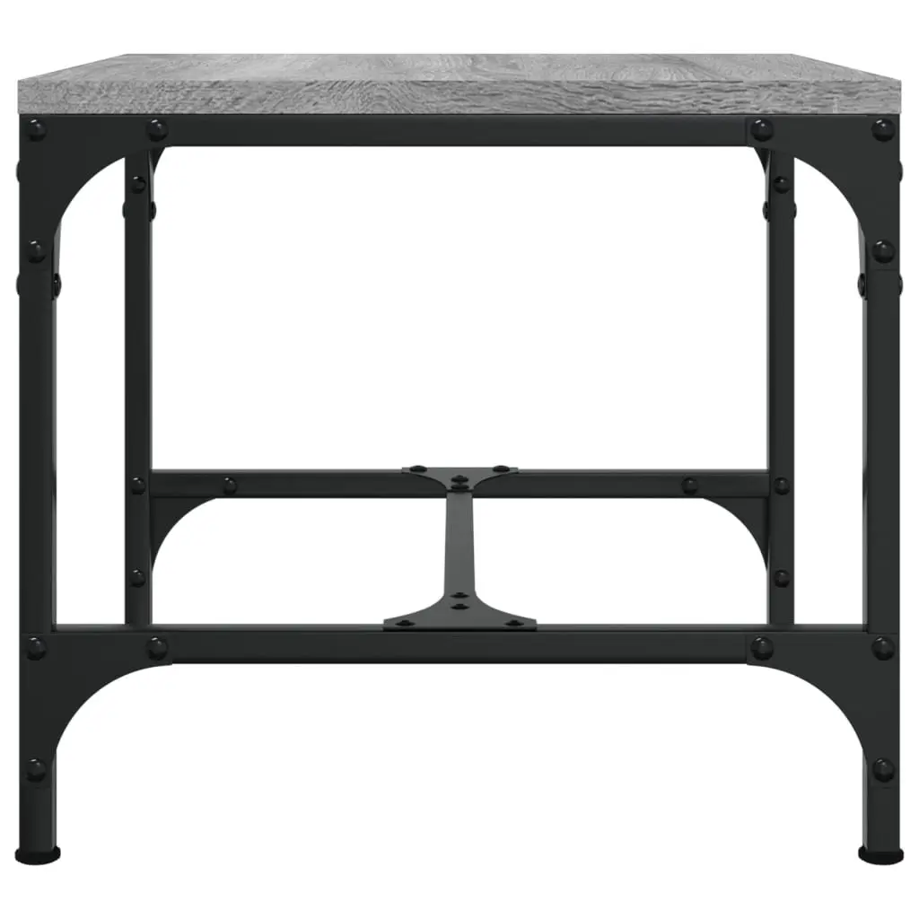 Side Tables Engineered Wood Steel 40x40x35 cm Grey 2 pcs