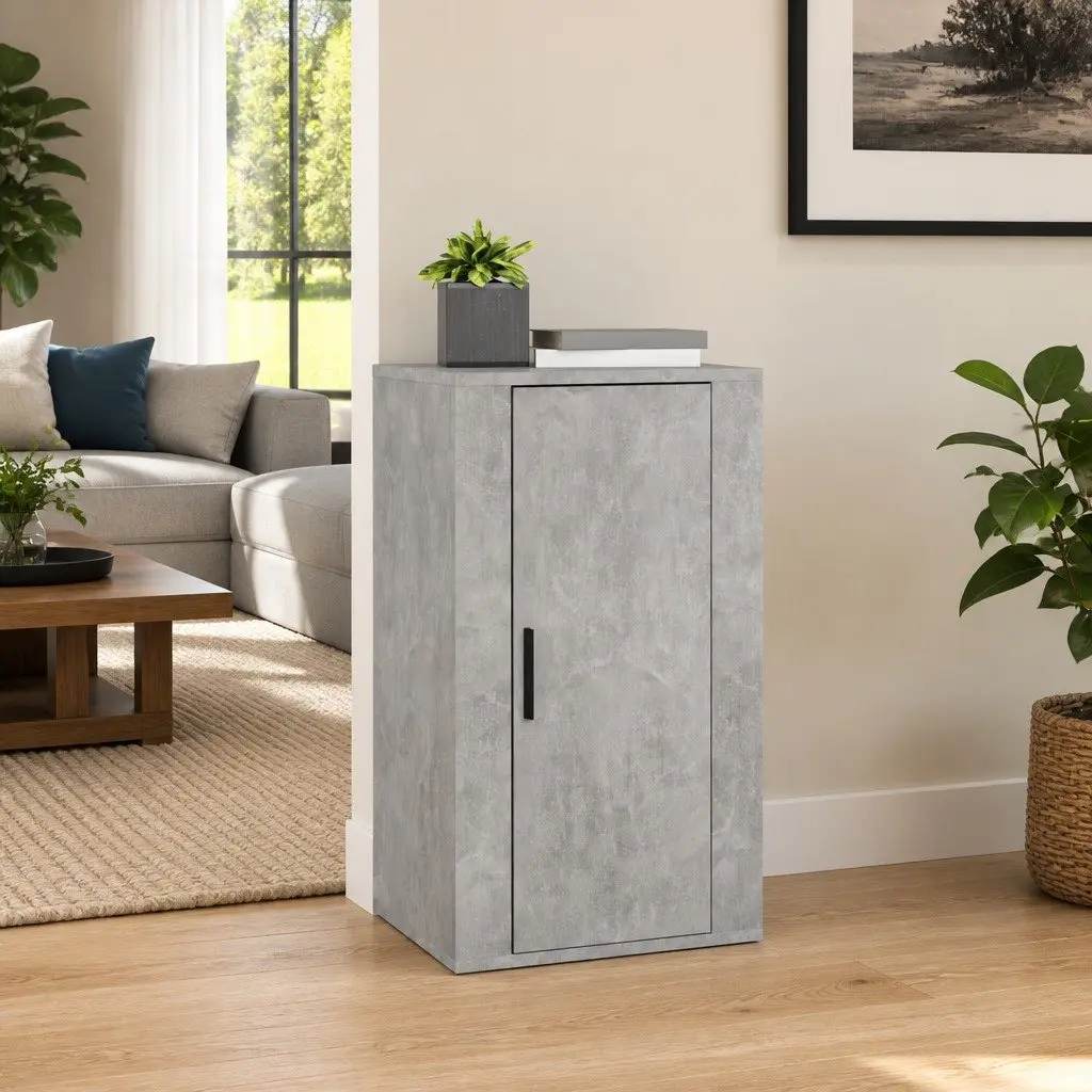 Grey Engineered Wood Sideboard Cabinet with Spacious Compartment