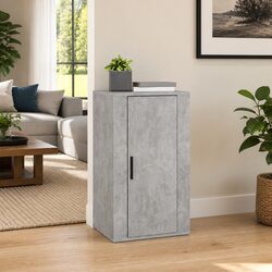Grey Engineered Wood Sideboard Cabinet with Spacious Compartment