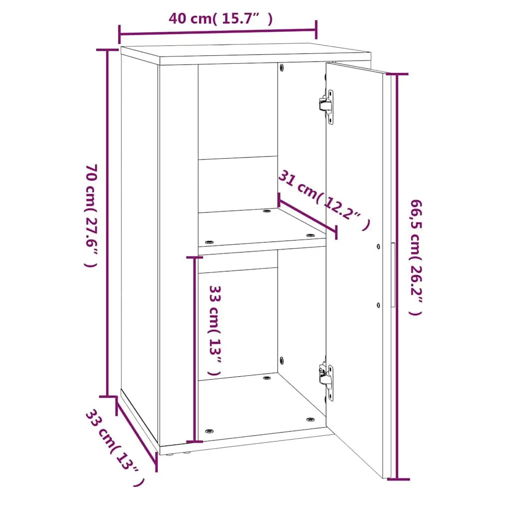 Brown Engineered Wood Sideboard Storage Cabinet
