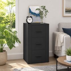 Durable Black Sideboard Cabinet with 3 Drawers