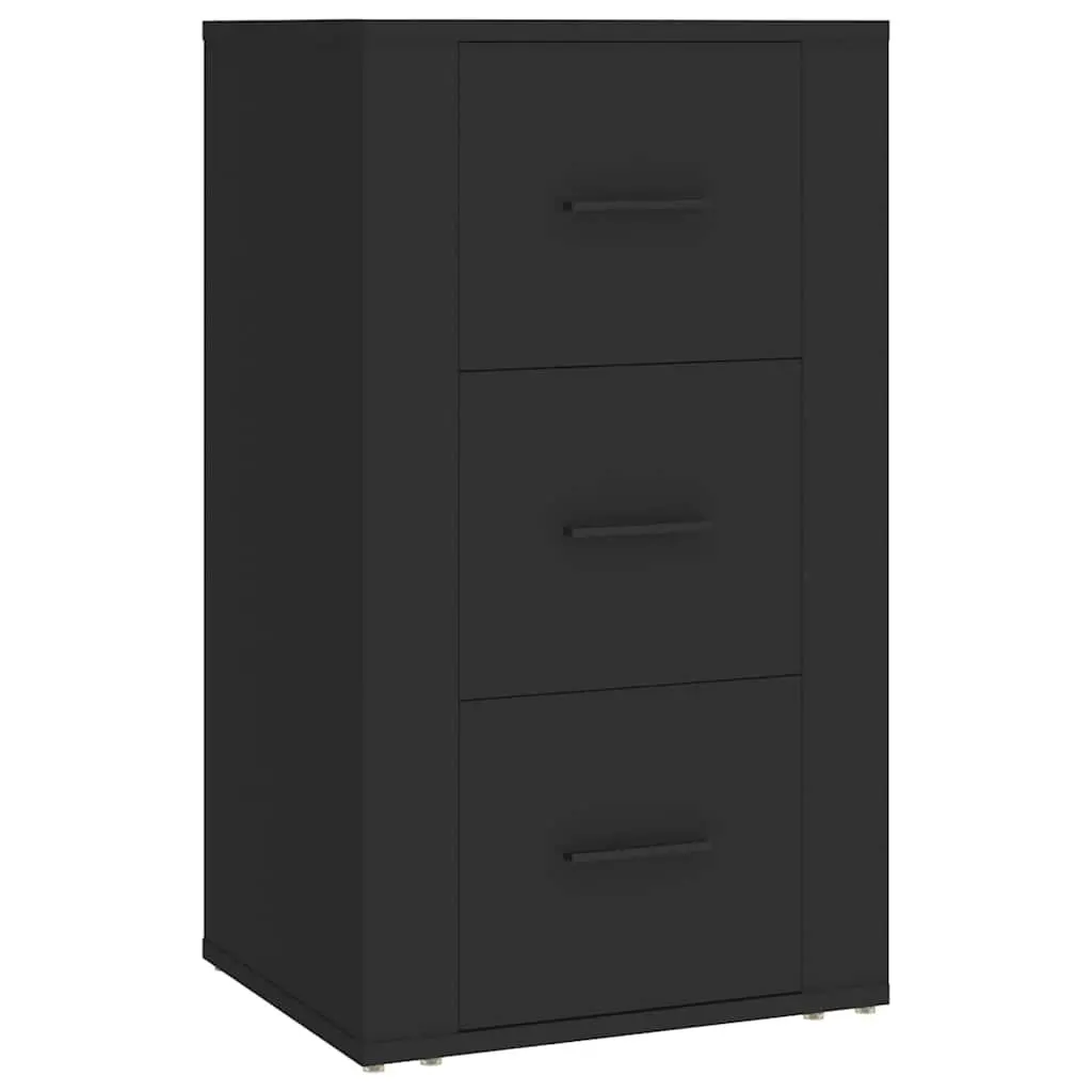 Black Sideboard Cabinet with 3 Drawers