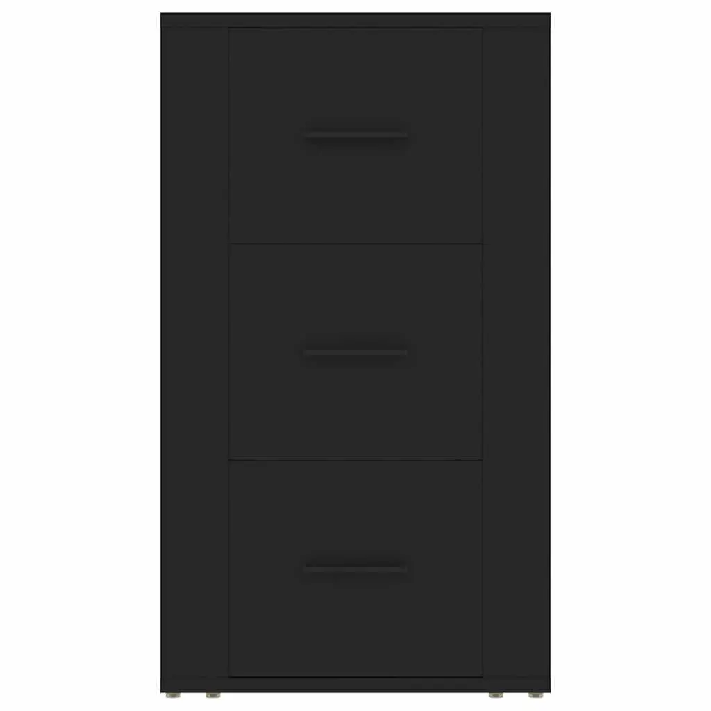 Black Sideboard Cabinet with 3 Drawers