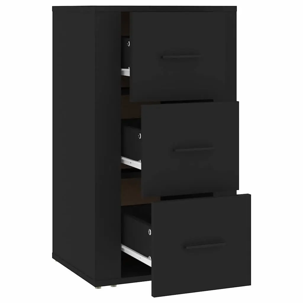 Black Sideboard Cabinet with 3 Drawers