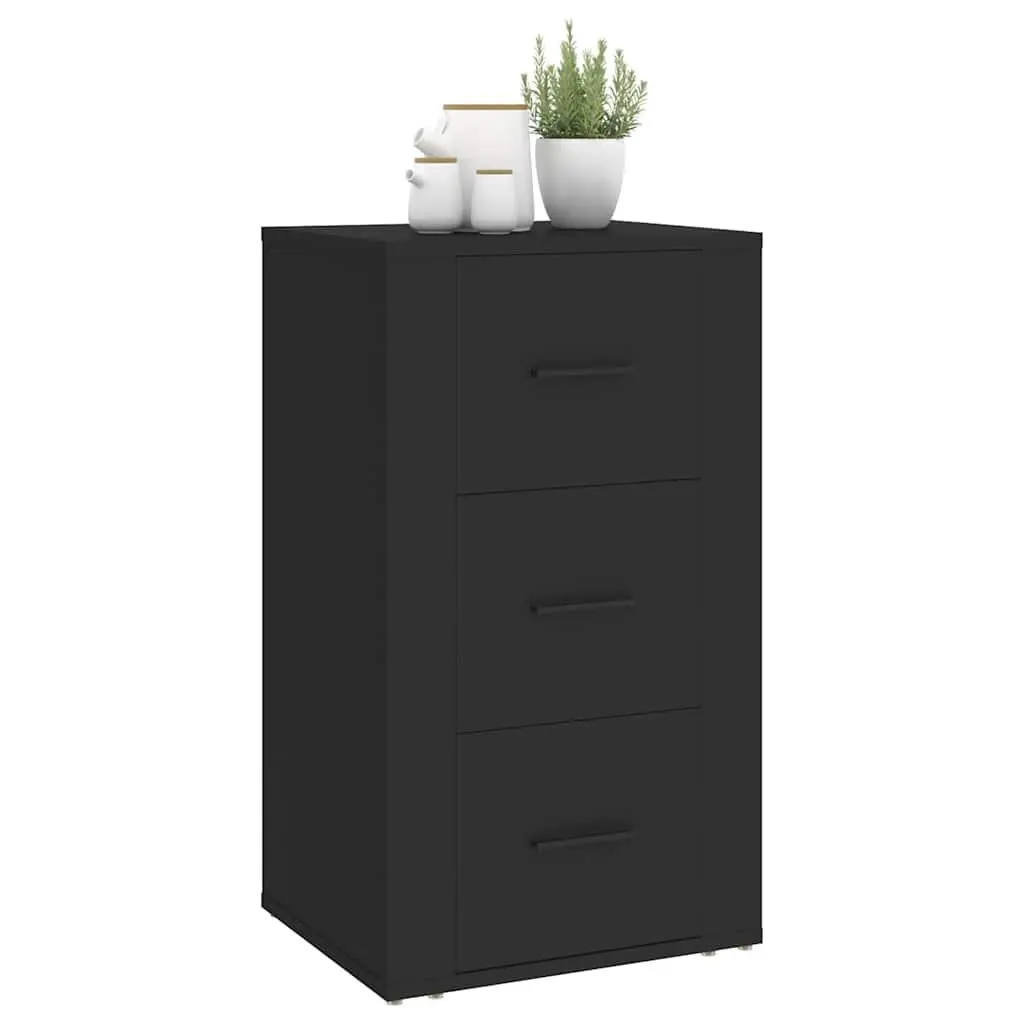 Black Sideboard Cabinet with 3 Drawers