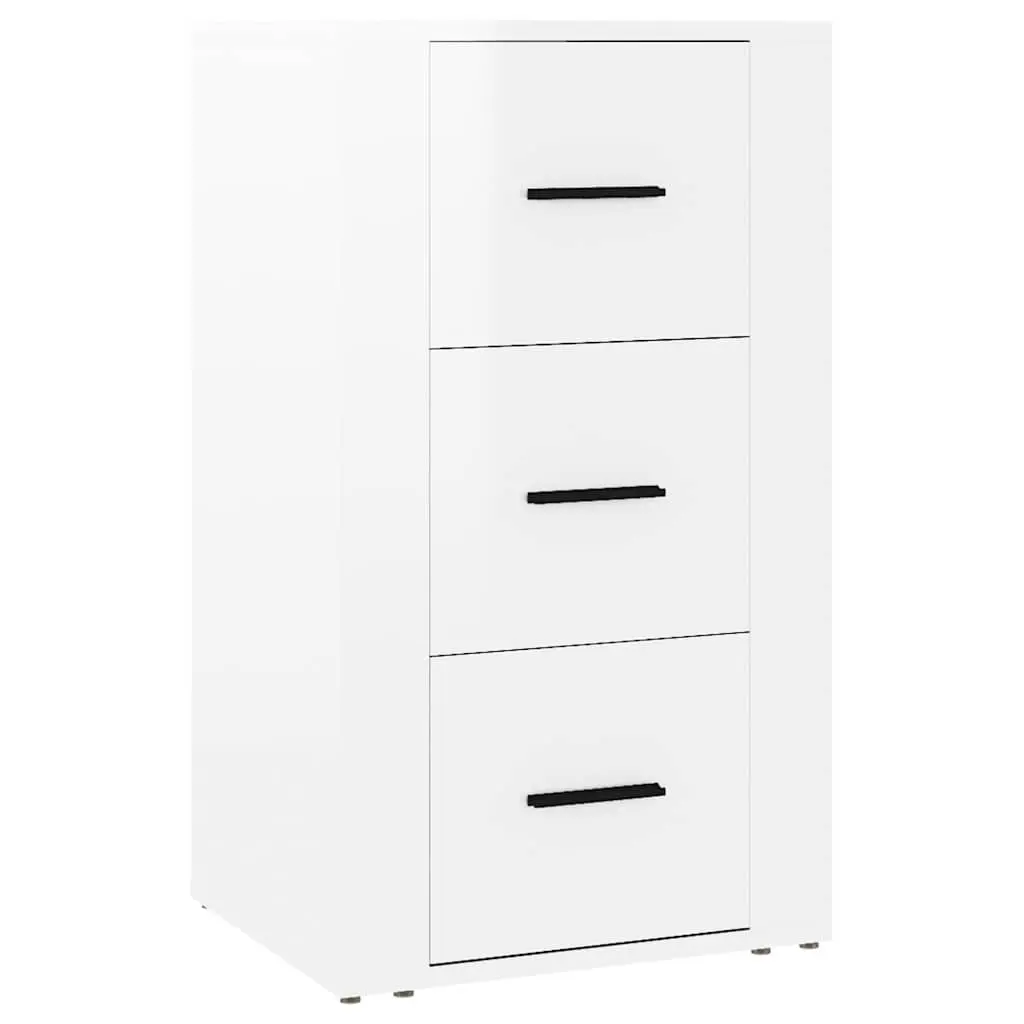 High Gloss White Sideboard Cabinet with 3 Drawers