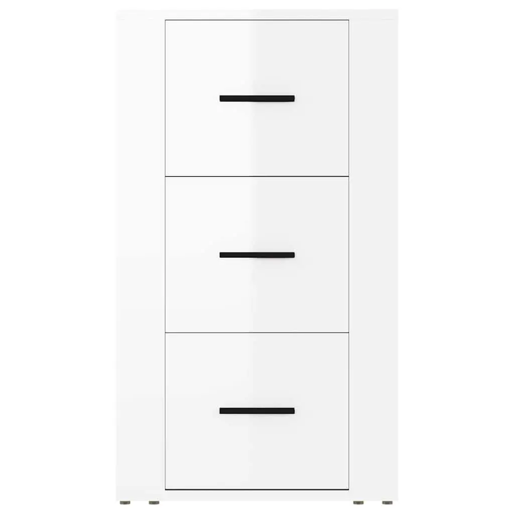 High Gloss White Sideboard Cabinet with 3 Drawers