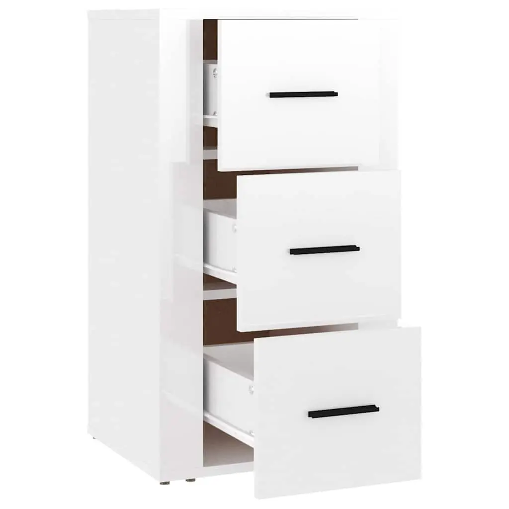 High Gloss White Sideboard Cabinet with 3 Drawers