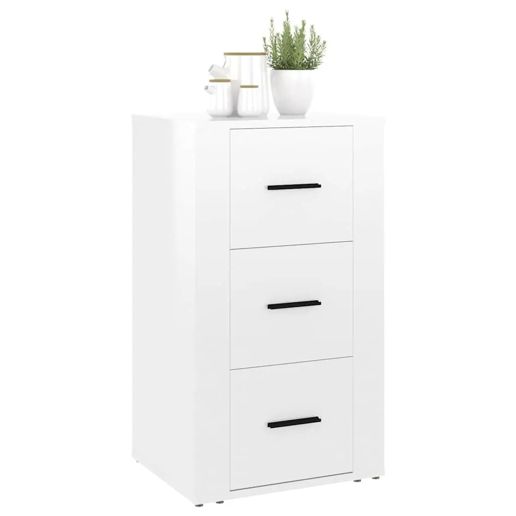 High Gloss White Sideboard Cabinet with 3 Drawers