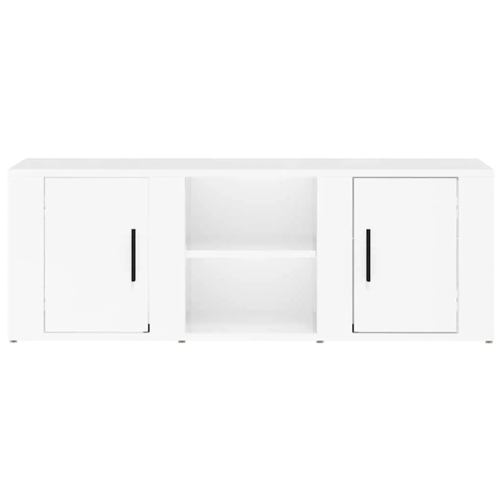 High Gloss White TV Cabinet with 4 Compartments
