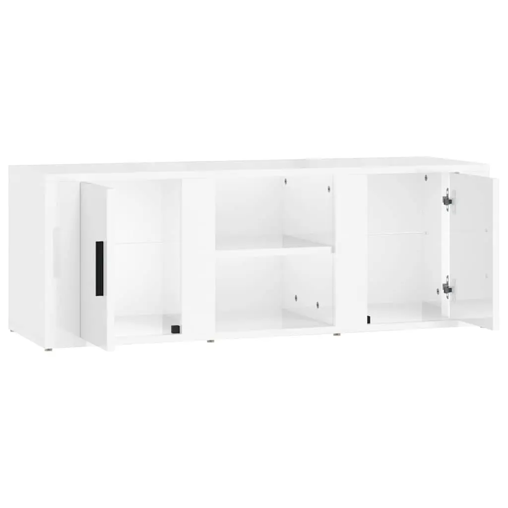 High Gloss White TV Cabinet with 4 Compartments