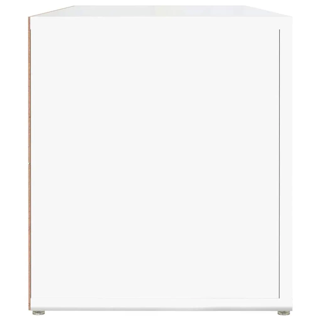 High Gloss White TV Cabinet with 4 Compartments