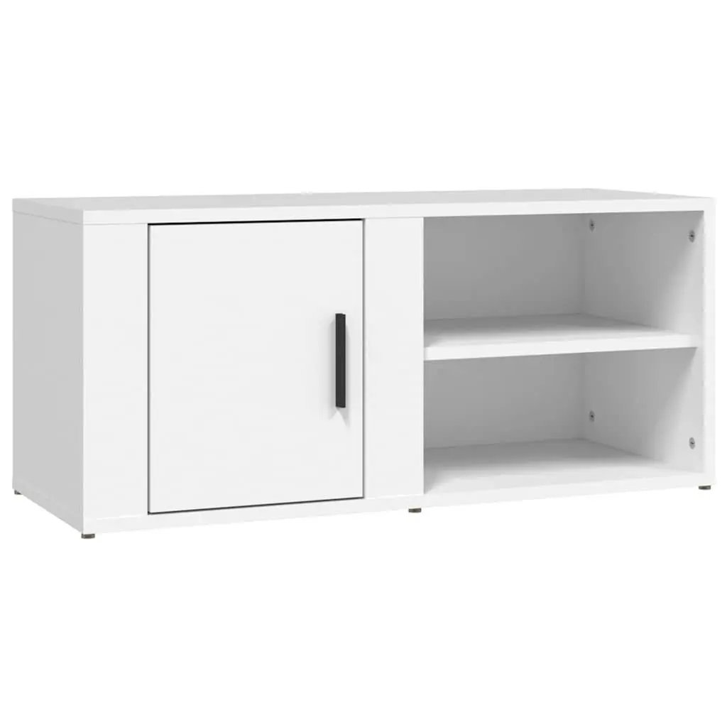 2-Piece White TV Cabinets with Ample Storage