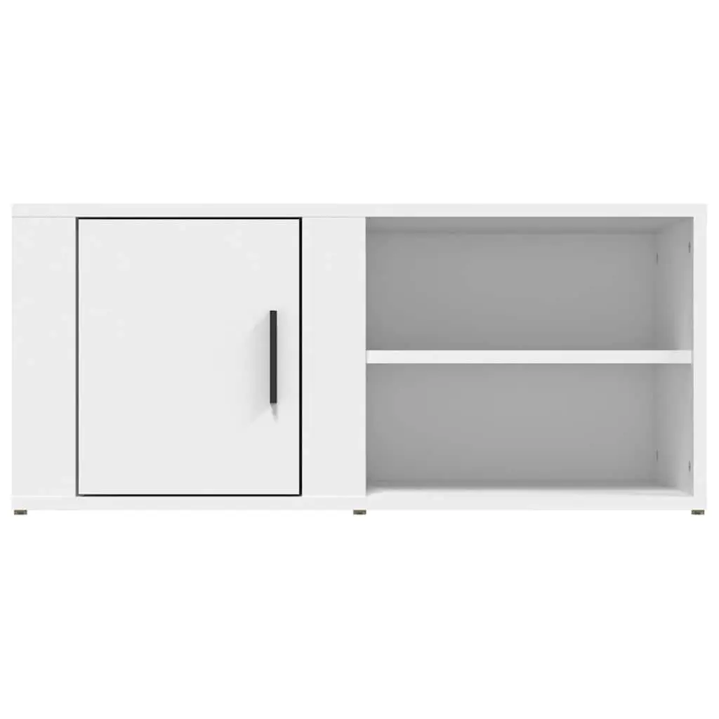 2-Piece White TV Cabinets with Ample Storage