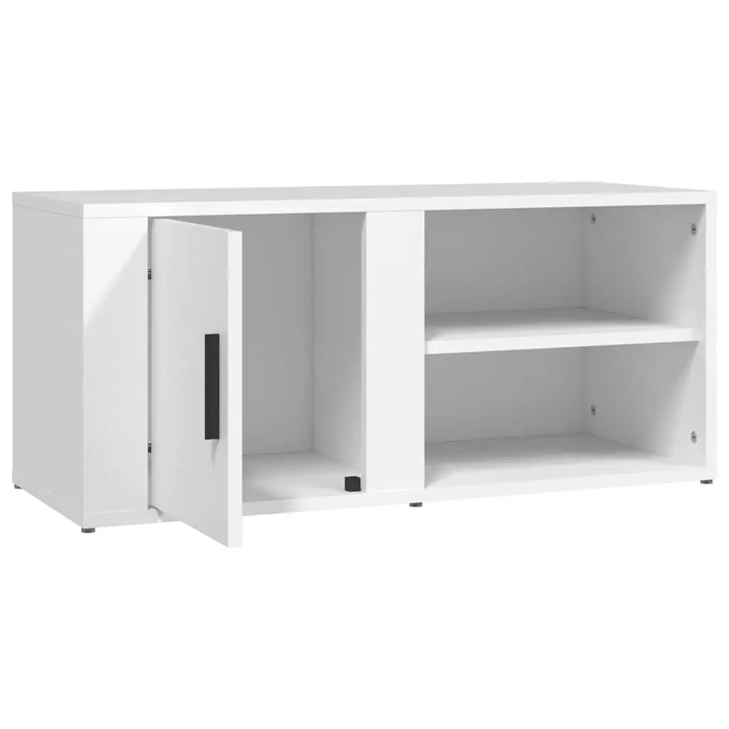 2-Piece White TV Cabinets with Ample Storage