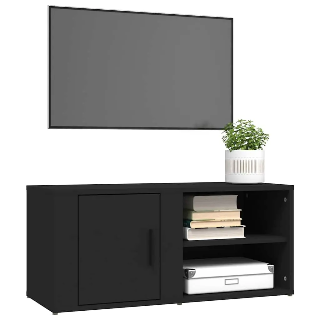 Black TV Cabinets 2 pcs 80x31.5x36 cm for Media Storage