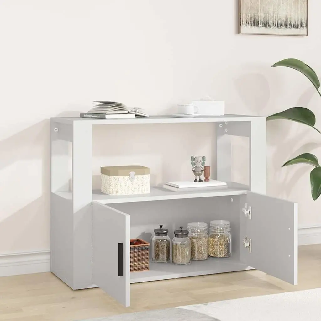White Sideboard for Living Room Storage 80x30x60 cm