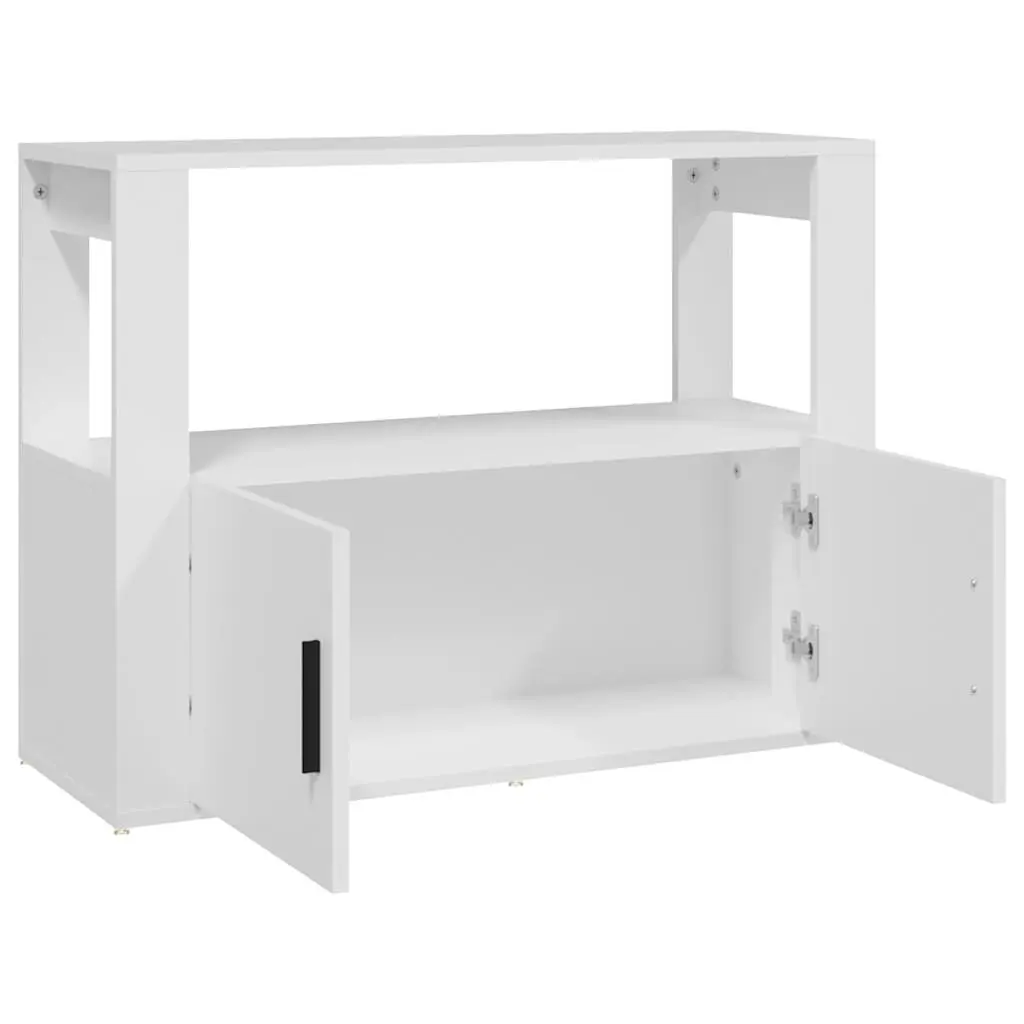 White Sideboard for Living Room Storage 80x30x60 cm