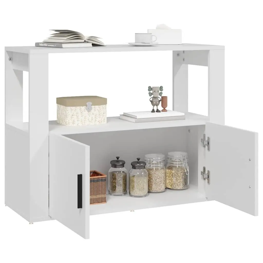 White Sideboard for Living Room Storage 80x30x60 cm