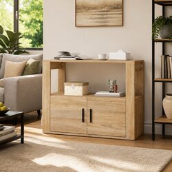 Elegant Brown Engineered Wood Sideboard 80x30x60cm