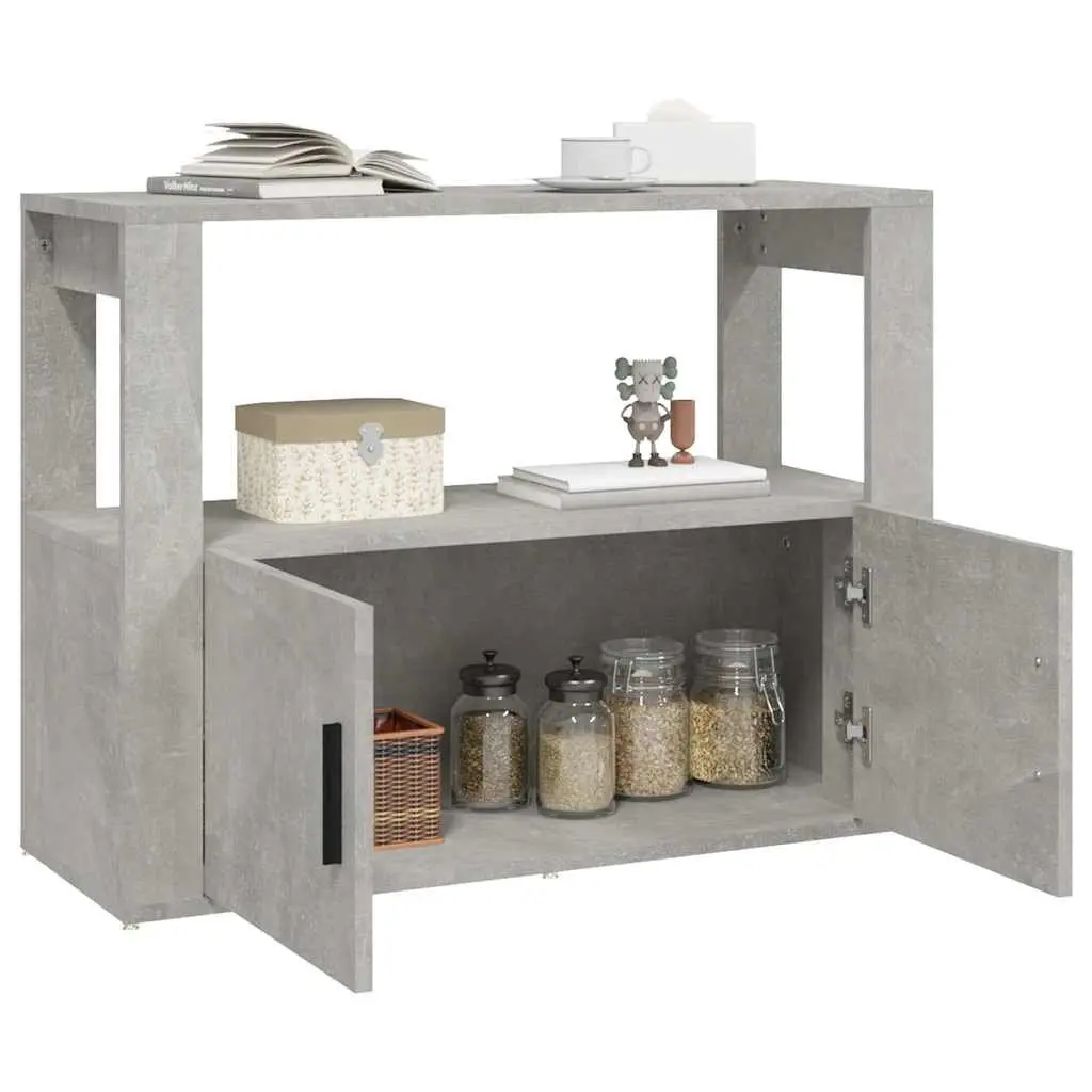 Grey Engineered Wood Sideboard Storage Cabinet
