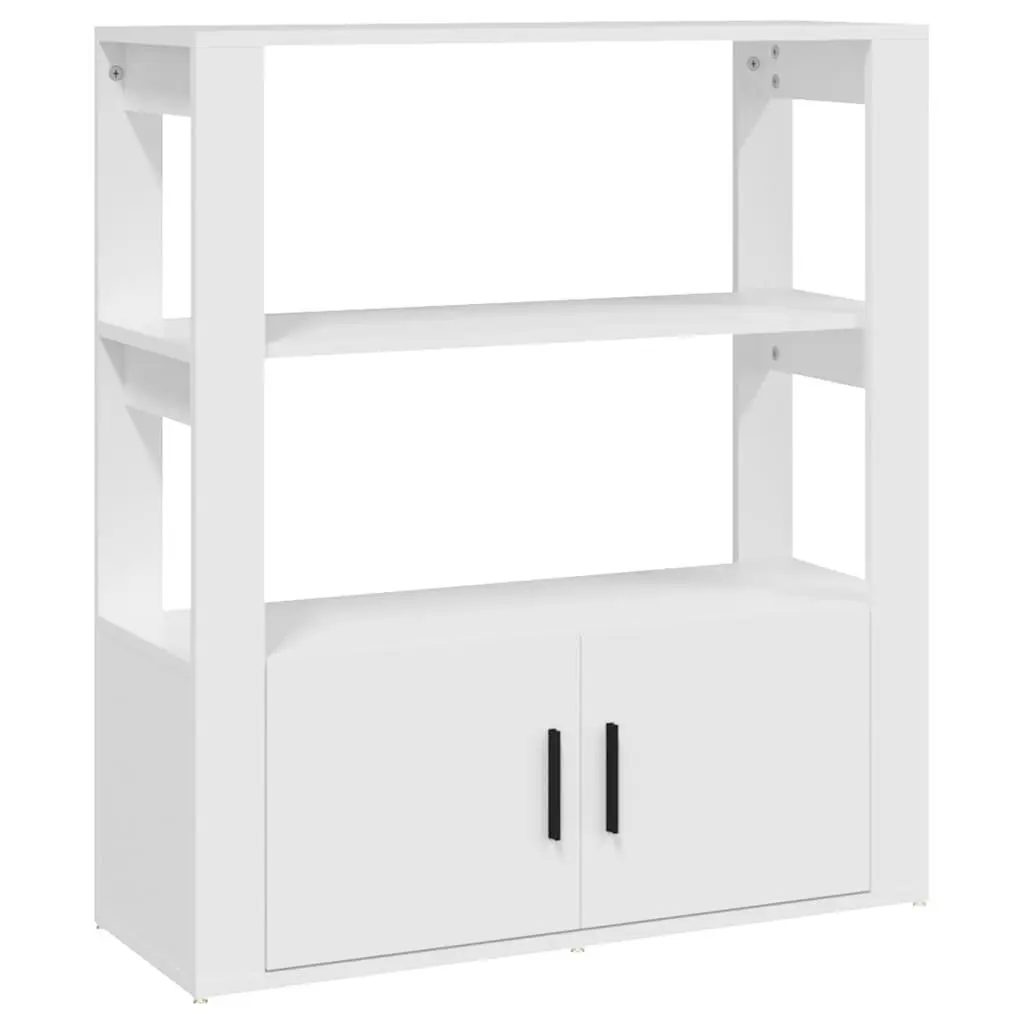 Sideboard Engineered Wood 80x30x90 cm White Storage Cabinet Shelves Doors