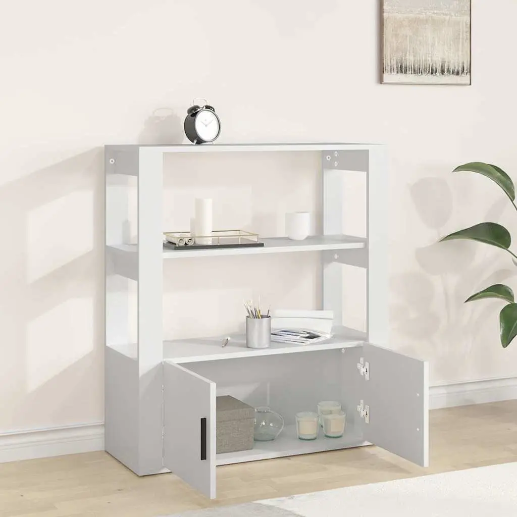 Sideboard Engineered Wood 80x30x90 cm White Storage Cabinet Shelves Doors
