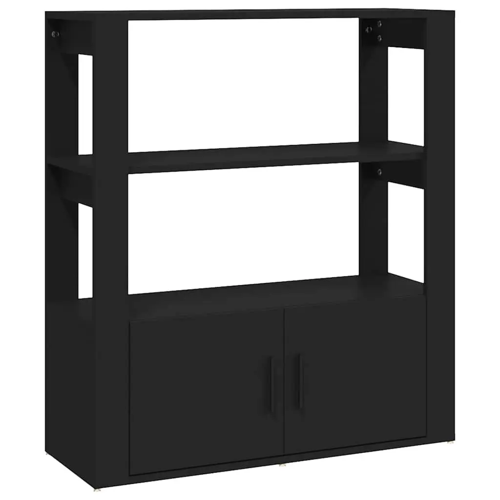 Black Sideboard with Engineered Wood Construction