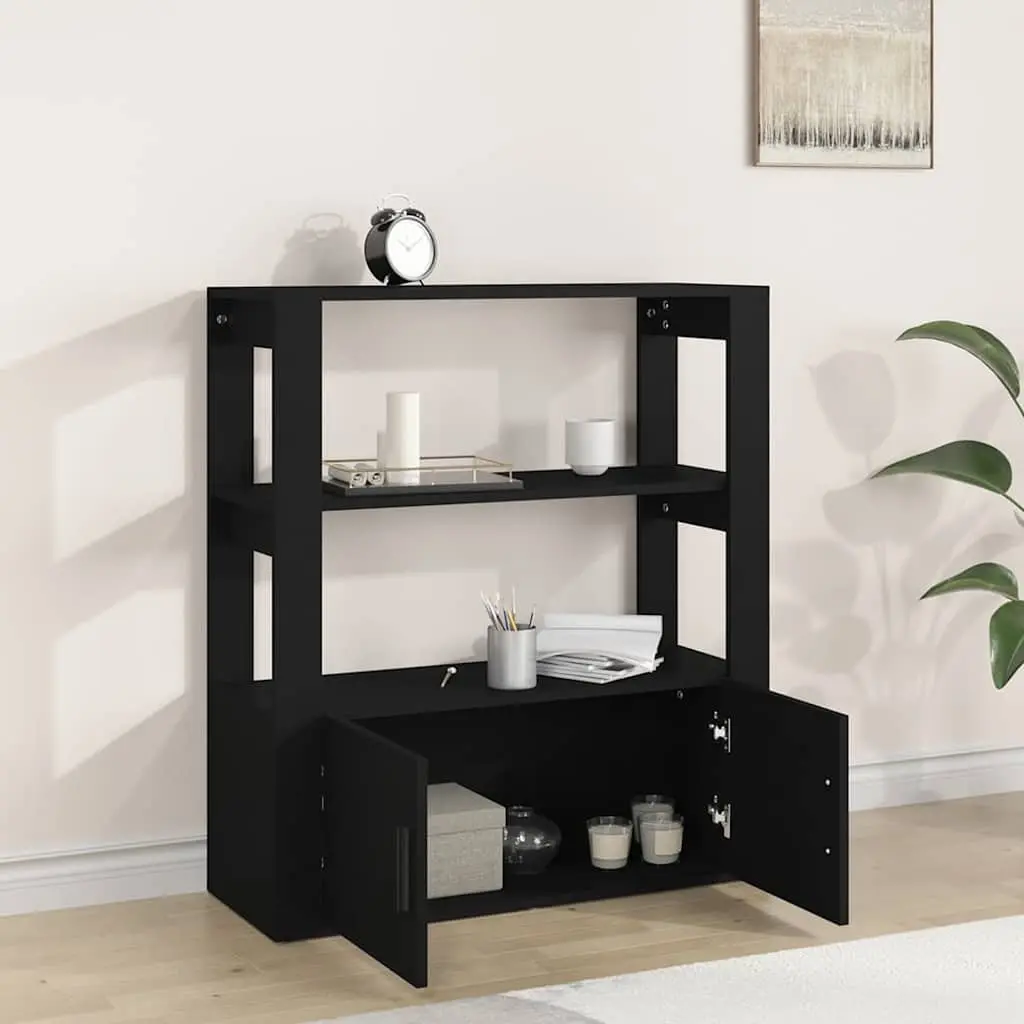Black Sideboard with Engineered Wood Construction