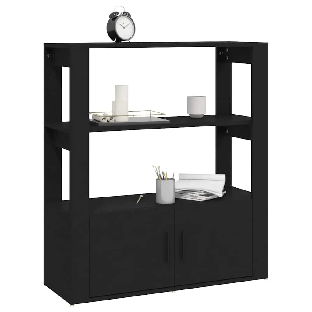 Black Sideboard with Engineered Wood Construction