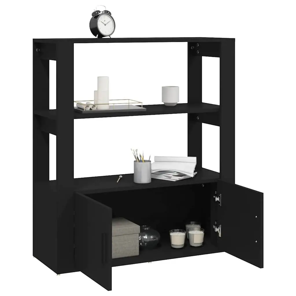 Black Sideboard with Engineered Wood Construction