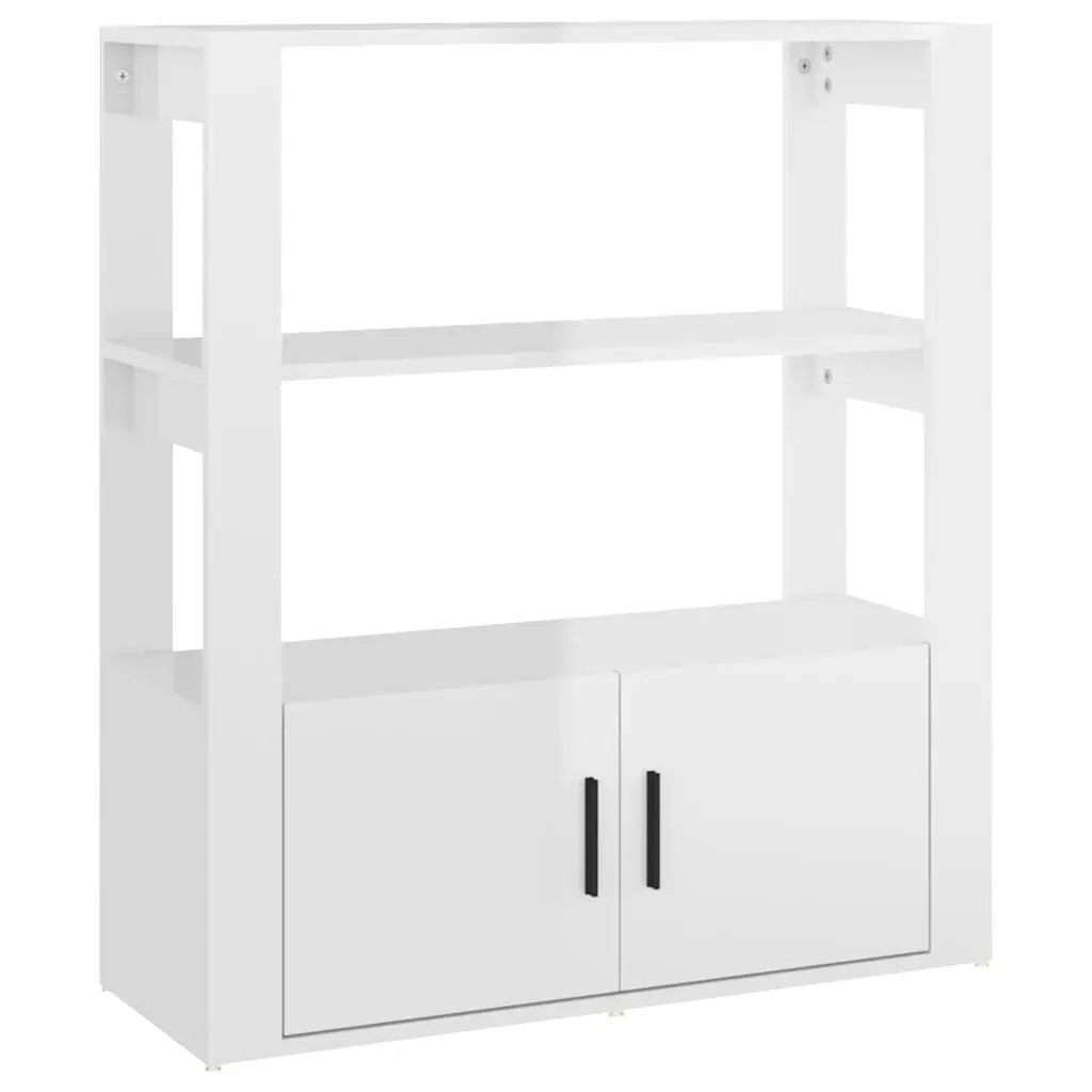 High Gloss White Sideboard Storage Cabinet with Shelves