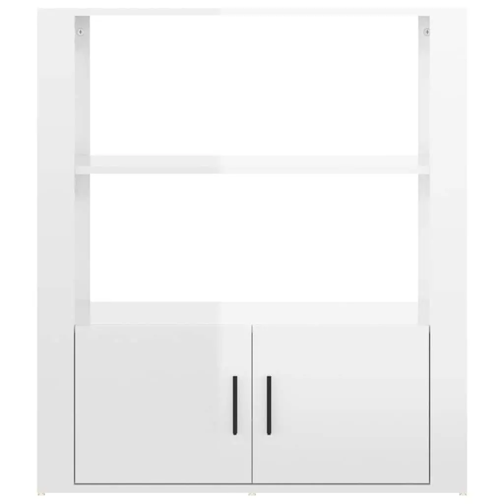 High Gloss White Sideboard Storage Cabinet with Shelves