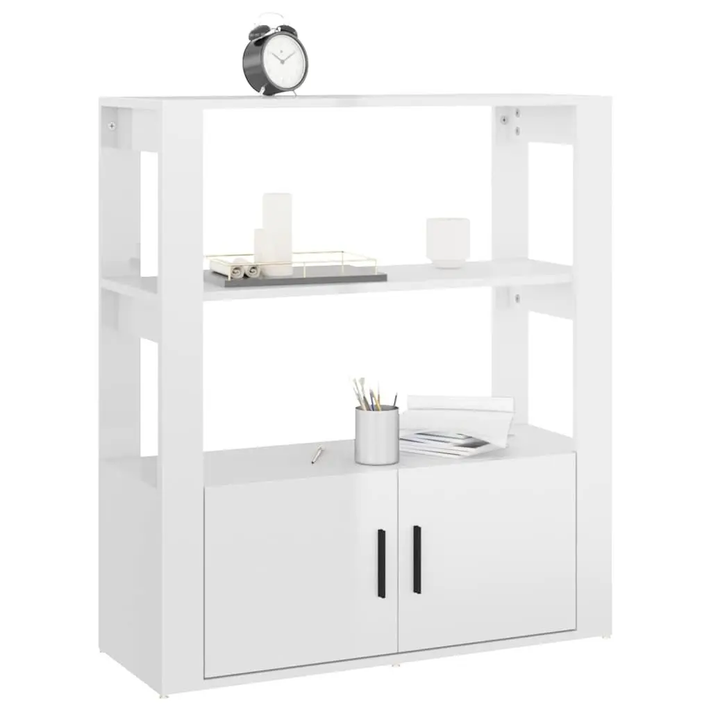 High Gloss White Sideboard Storage Cabinet with Shelves